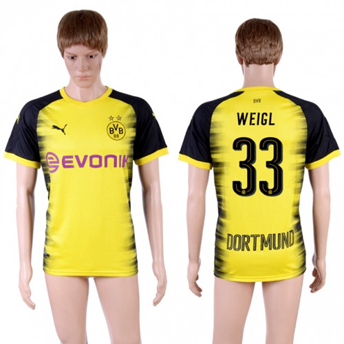 Dortmund #33 Weigl Yellow Soccer Club Jersey - Click Image to Close